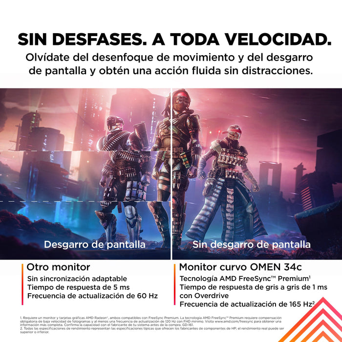 EAN 0197029618894 - OMEN by HP 34 inch WQHD 165Hz Curved Gaming Monitor - OMEN 34c pantalla para PC 86,4 cm (34") 3440 x 1440 imagen 11