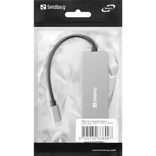 EAN 5705730336997 - Sandberg 336-99 base para portátil y replicador de puertos Alámbrico USB 3.2 Gen 1 (3.1 Gen 1) Type-C Pla imagen 2