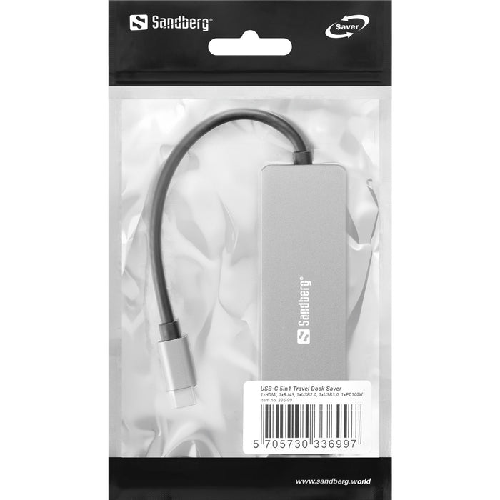 EAN 5705730336997 - Sandberg 336-99 base para portátil y replicador de puertos Alámbrico USB 3.2 Gen 1 (3.1 Gen 1) Type-C Pla imagen 2