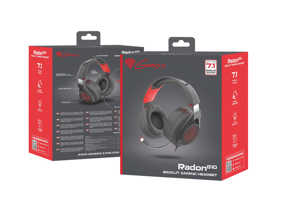 EAN 5901969420319 - GENESIS Radon 610 Auriculares Alámbrico Diadema Juego USB tipo A Negro, Rojo imagen 6