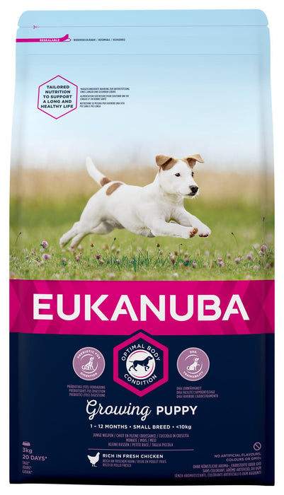 EAN 8710255120904 - Eukanuba Growing Puppy Small Breed 3 kg Cachorro Pollo imagen 1