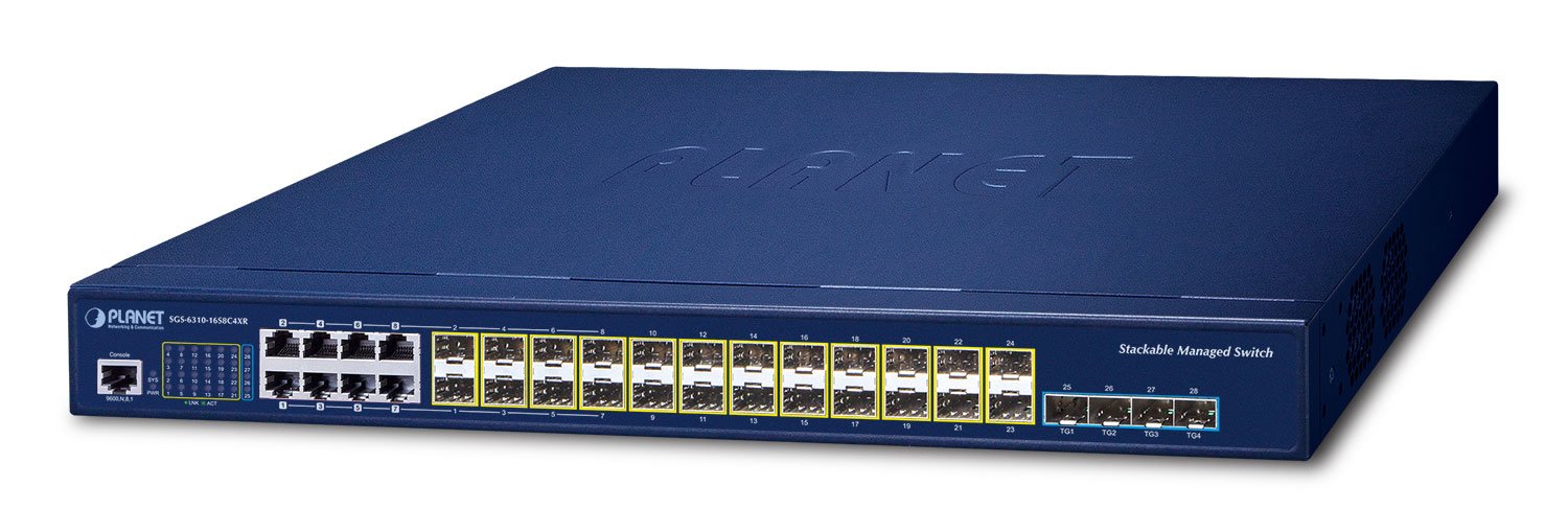 EAN 4711605286671 - PLANET Layer 3 16-Port 100/1000X SFP Gestionado L3 10G Ethernet (100/1000/10000) 1U Azul imagen 1