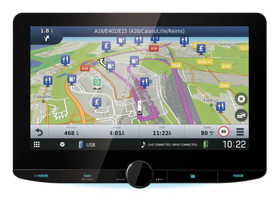 EAN 19048234827 - Kenwood DNR992RVS navegador De mano 25,6 cm (10.1") LED Pantalla táctil 3,25 kg Negro imagen 3