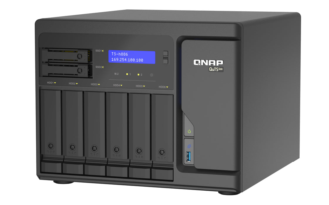 EAN 4711103083246 - QNAP TS-h886 NAS Torre Intel® Xeon® D D-1602 8 GB DDR4 0 TB QuTS hero Negro imagen 5