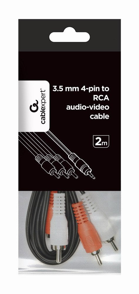 EAN 8716309098168 - Gembird CCA-4P2R-2M cable de audio 3,5mm 3 x RCA Negro imagen 1
