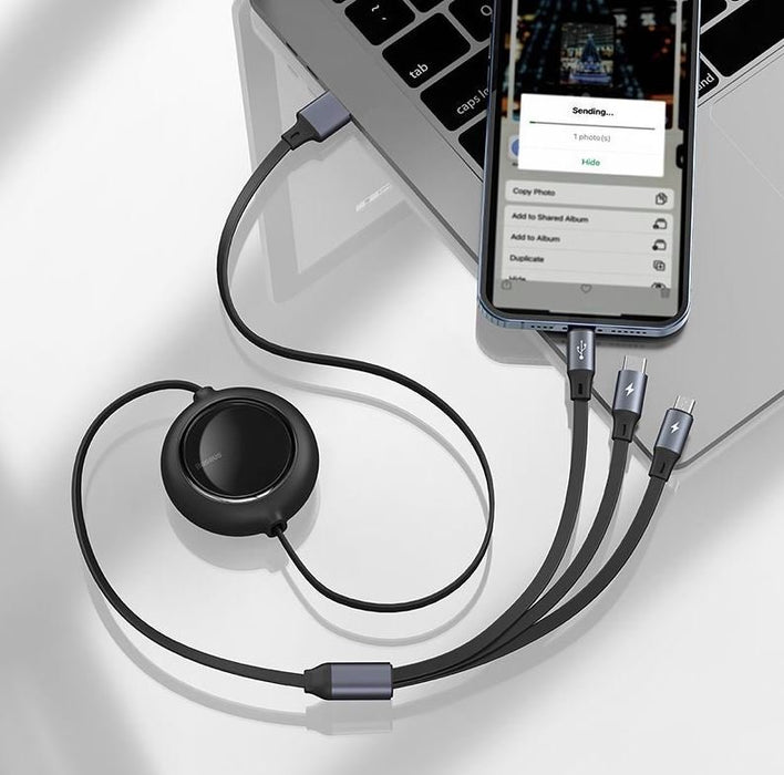 EAN 6953156203945 - Baseus CAMLT-MJ01 cable USB 1,2 m USB A USB C/Micro-USB B/Lightning Negro imagen 1