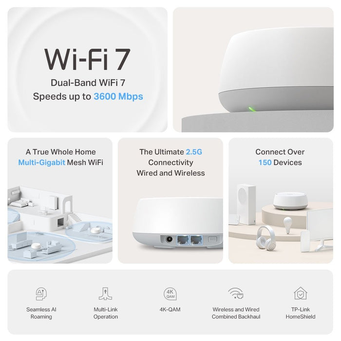 EAN 8885020620665 - TP-Link DECO BE25(3-PACK) sistema Wi-Fi Mesh (Wi-Fi en malla) Doble banda (2,4 GHz / 5 GHz) Wi-Fi 7 (802. imagen 3