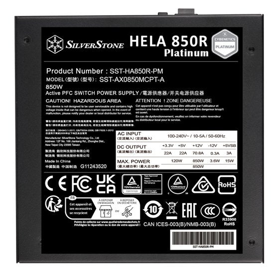 EAN 4710679811628 - Silverstone HELA 850R Platinum unidad de fuente de alimentación 850 W 20+4 pin ATX ATX Negro imagen 6