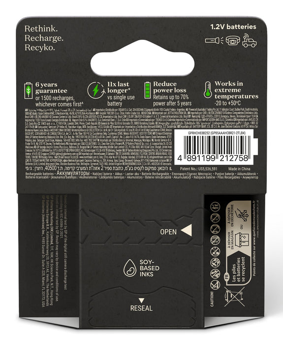 EAN 4891199223174 - GP Batteries ReCyko Pro GPRCP80AAA174C4 pila doméstica Batería recargable AAA Níquel-metal hidruro (NiMH) imagen 2