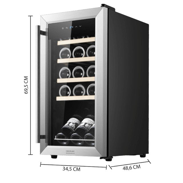 EAN 8435484001212 - Cecotec 00121 enfriador de vino Nevera de vino Independiente Acero inoxidable 15 botella(s) imagen 3