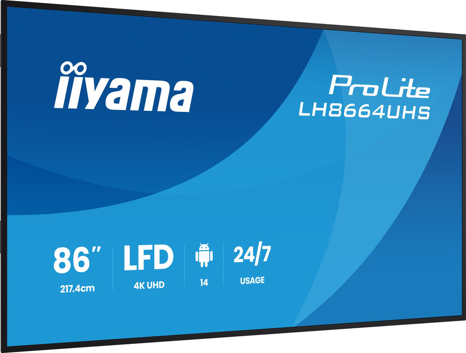 EAN 4948570125357 - iiyama LH8664UHS-B3AG pantalla de señalización Pantalla plana para señalización digital 2,17 m (85.6") Wi imagen 4