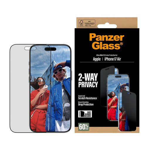 EAN 5715685025723 - PanzerGlass ® 2-Way Privacy Screen Protector iPhone 17 Air | Ultra-Wide Fit w. EasyAligner Protector de p imagen 2