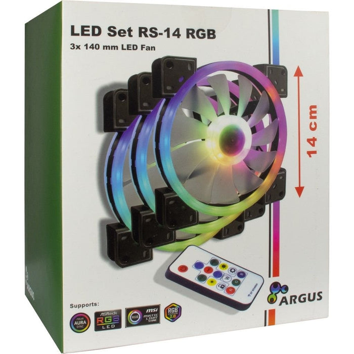 EAN 4260455646154 - Inter-Tech Argus RGB-Fan Set RS-14 Carcasa del ordenador Ventilador 14 cm Negro imagen 7