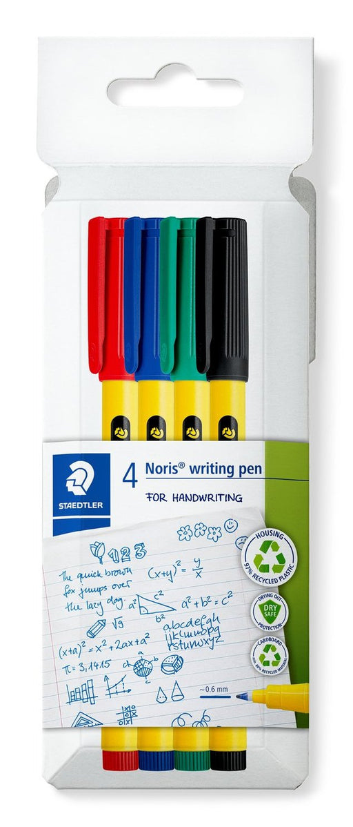 EAN 4007817164648 - Staedtler Noris writing pen 307 rotulador de punta fina Negro, Azul, Verde, Rojo 4 pieza(s) imagen 1