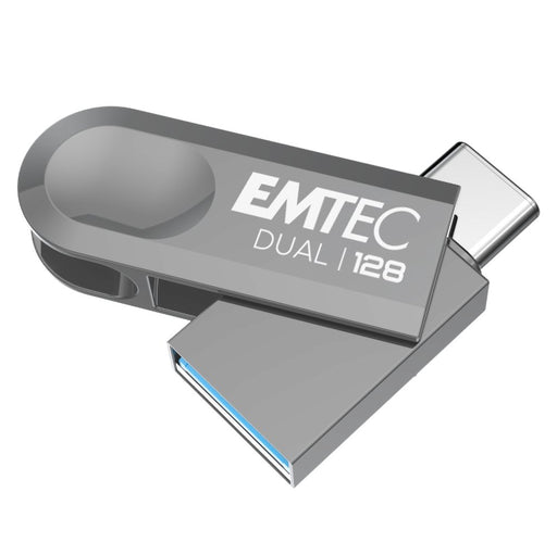 EAN 3126170182609 - Emtec D280 Dual unidad flash USB 128 GB USB Type-A / USB Type-C 3.2 Gen 1 (3.1 Gen 1) Plata imagen 1