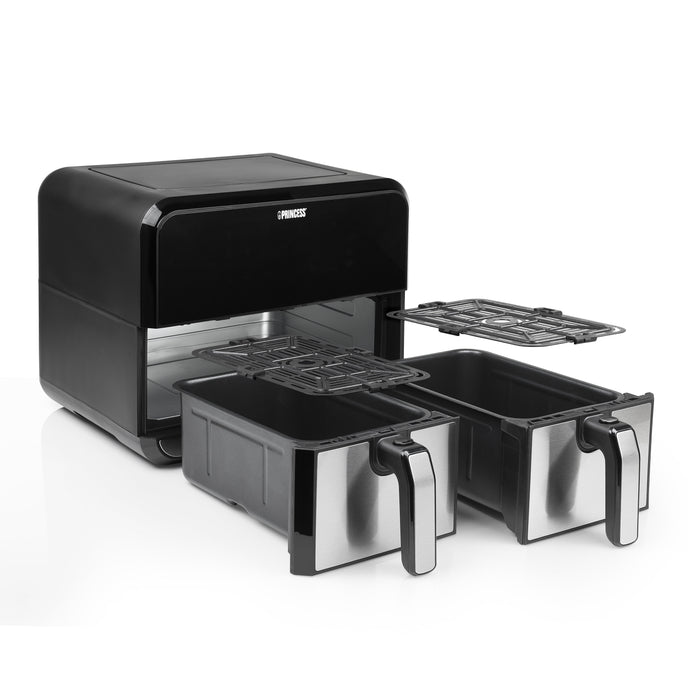 EAN 8712836969360 - Princess 182074 Doble 8 L Independiente 1700 W Freidora de aire caliente Negro, Acero inoxidable imagen 4