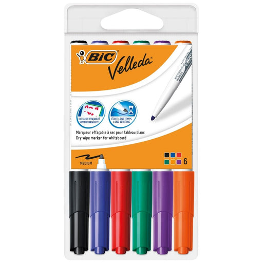 EAN 3086120057466 - BIC Velleda 1741 marcador 6 pieza(s) Punta redonda Negro, Azul, Verde, Naranja, Púrpura, Rojo imagen 2