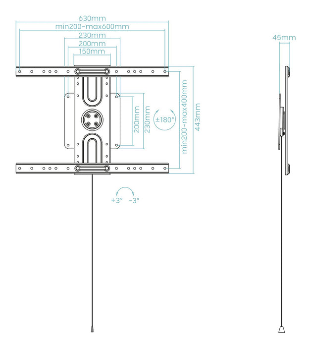 EAN 8433281015500 - TooQ LP3780F-R soporte para TV 2,03 m (80") imagen 8