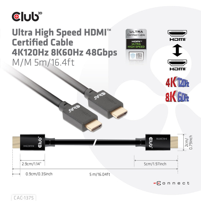 EAN 8719214472030 - CLUB3D CAC-1375 cable HDMI 5 m HDMI tipo A (Estándar) Negro imagen 6