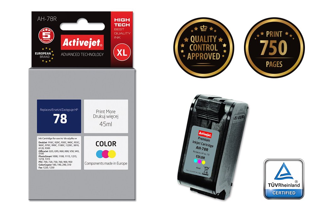 EAN 5904356201423 - Activejet AH-78R cartucho de tinta 1 pieza(s) Compatible Alto rendimiento (XL) Cian, Magenta, Amarillo imagen 1