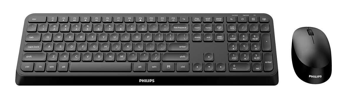 EAN 8712581778958 - Philips 3000 series SPT6307B/00 teclado Ratón incluido Hogar RF inalámbrico Inglés de EE. UU. Negro imagen 2