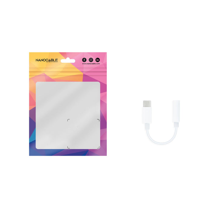 EAN 8433281013100 - Nanocable 10.24.1205-W cable de audio 0,11 m 3,5mm USB Tipo C imagen 5
