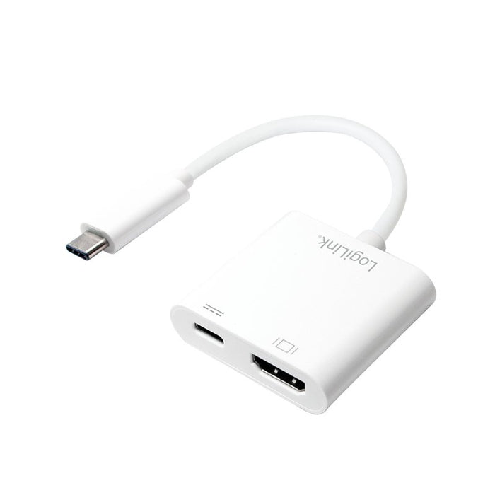 EAN 4052792038705 - LogiLink 0.14m, 2xUSB-C/HDMI Adaptador gráfico USB 3840 x 2160 Pixeles Blanco imagen 1