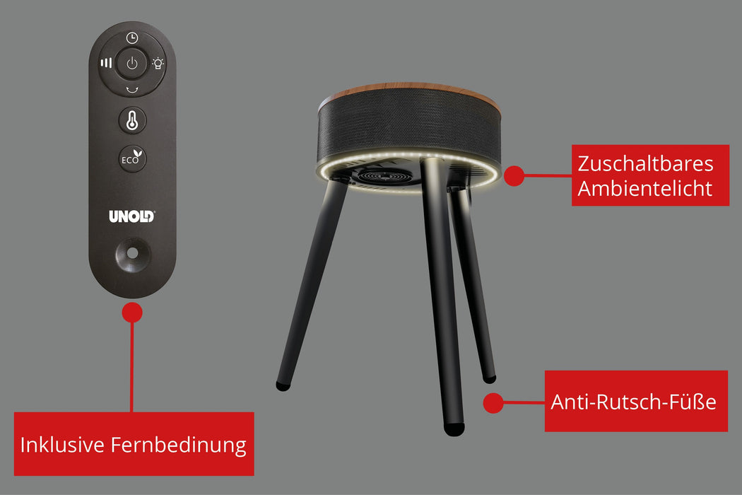 EAN 4011689865459 - Unold 86545 calefactor eléctrico Interior Negro, Madera Ventilador eléctrico imagen 2