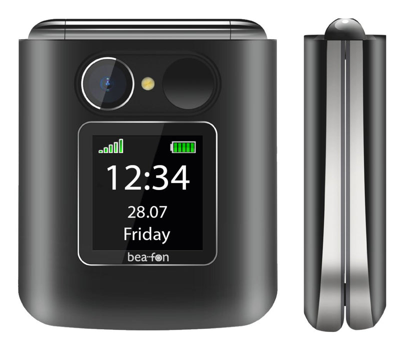 EAN 9120124822003 - Beafon Fold10 5,59 cm (2.2") 95 g Negro, Plata Teléfono para personas mayores imagen 3