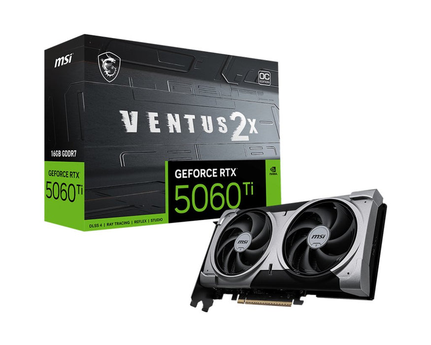 EAN 4711377334471 - MSI VENTUS GeForce RTX 5060 TI 16G 2X OC PLUS NVIDIA 16 GB GDDR7 imagen 1