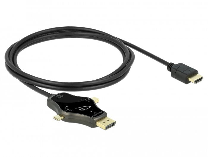 EAN 4043619859740 - DeLOCK 85974 adaptador de cable de vídeo 1,75 m DisplayPort + Mini DisplayPort + USB Type-C Antracita imagen 1