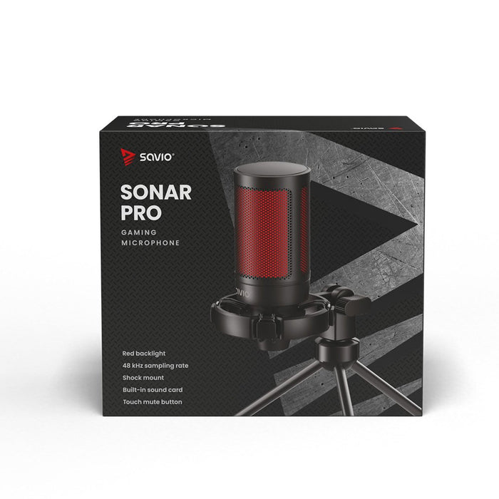 EAN 5901986047711 - Savio wired gaming microphone with backlight tripod USB SONAR PRO Negro, Rojo Micrófono para videoconsola imagen 9