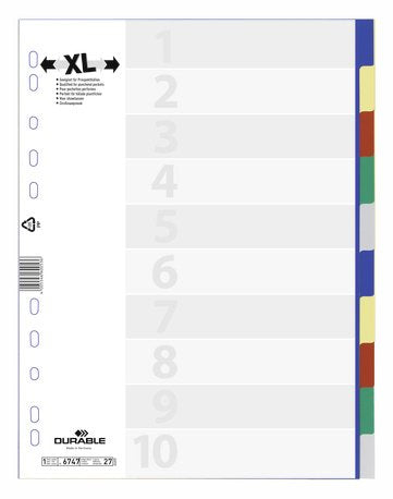 EAN 4005546600536 - Durable 6747-27 Separador numérico con pestaña Polipropileno (PP) Azul imagen 2