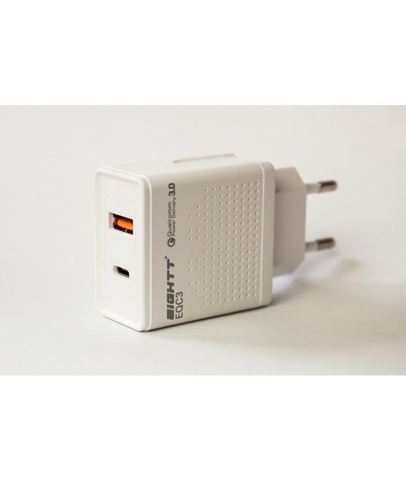 EAN 8425402168660 - Eightt EQC3 cargador de dispositivo móvil Universal Blanco Corriente alterna Carga rápida Interior imagen 2