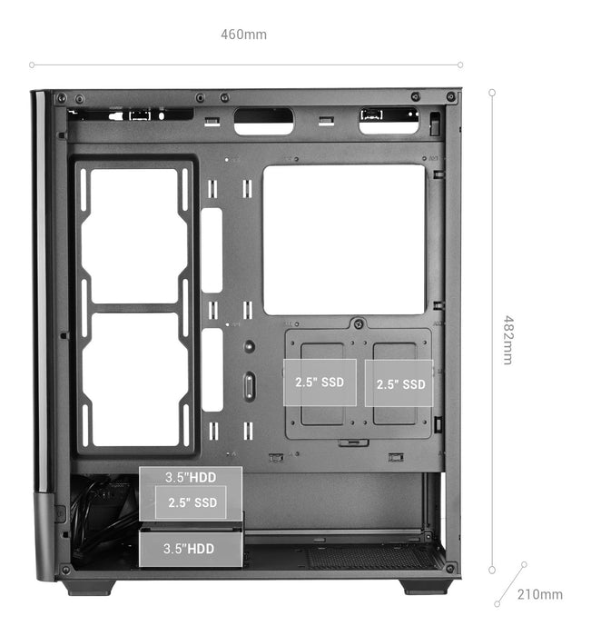 EAN 8435693112709 - Mars Gaming MCLCDPRO carcasa de ordenador Midi Tower Negro imagen 7