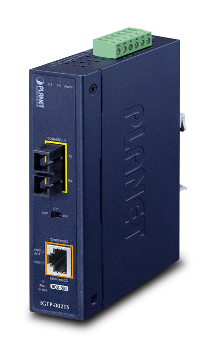 EAN 4711213686962 - PLANET IP30 Industrial 10/100/1000BAS convertidor de medio 1000 Mbit/s Azul imagen 1