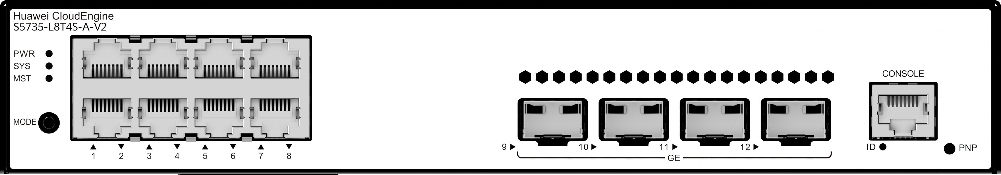 EAN 6901443421831 - Huawei CloudEngine S5735-L8T4S-A-V2 Gestionado L3 Gigabit Ethernet (10/100/1000) 1U Negro, Plata imagen 2