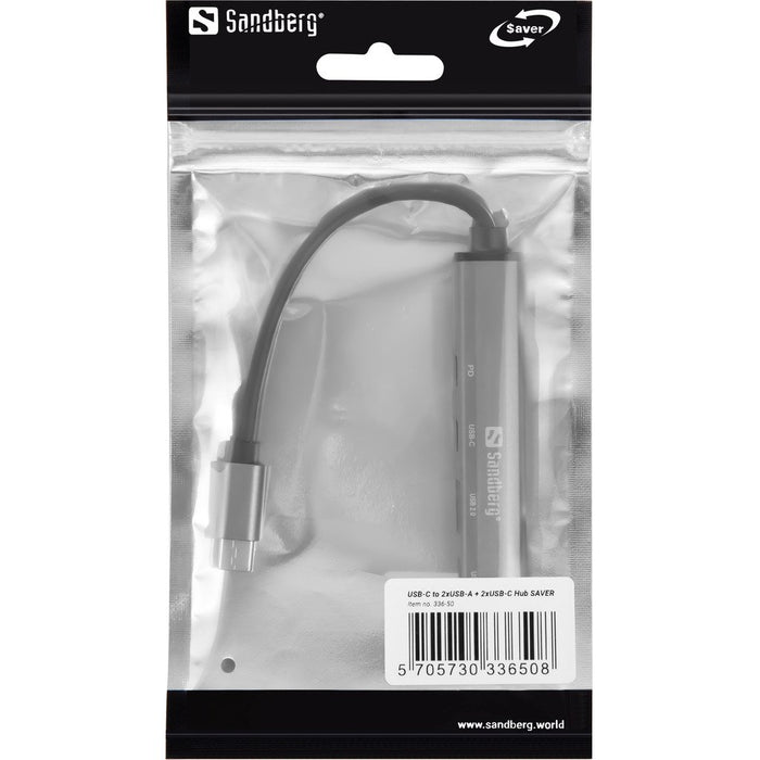 EAN 5705730336508 - Sandberg 336-50 hub de interfaz USB Tipo C 5000 Mbit/s Gris imagen 4