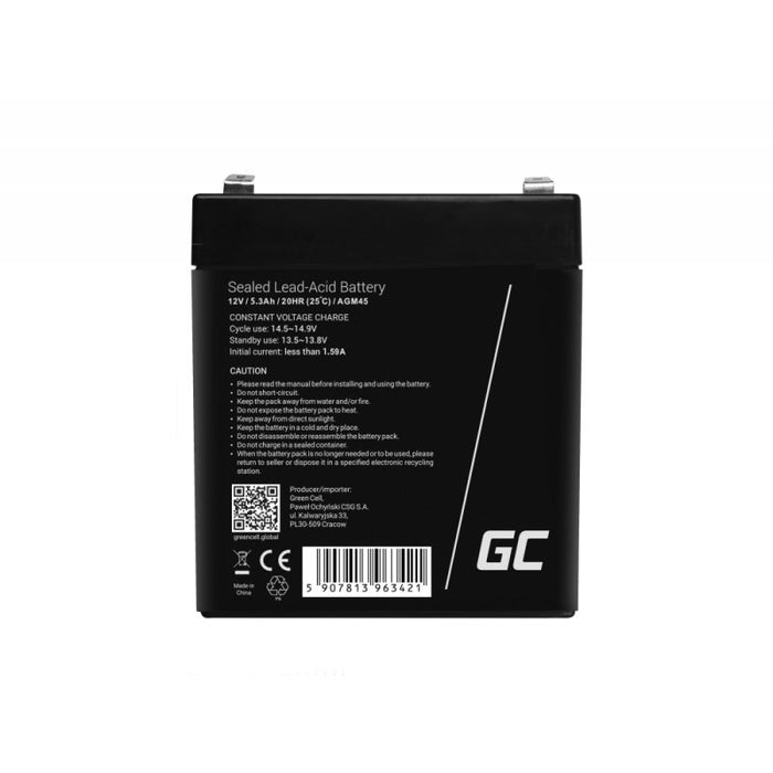 EAN 5907813963421 - Green Cell AGM45 batería para sistema ups Sealed Lead Acid (VRLA) 12 V 5,3 Ah imagen 6
