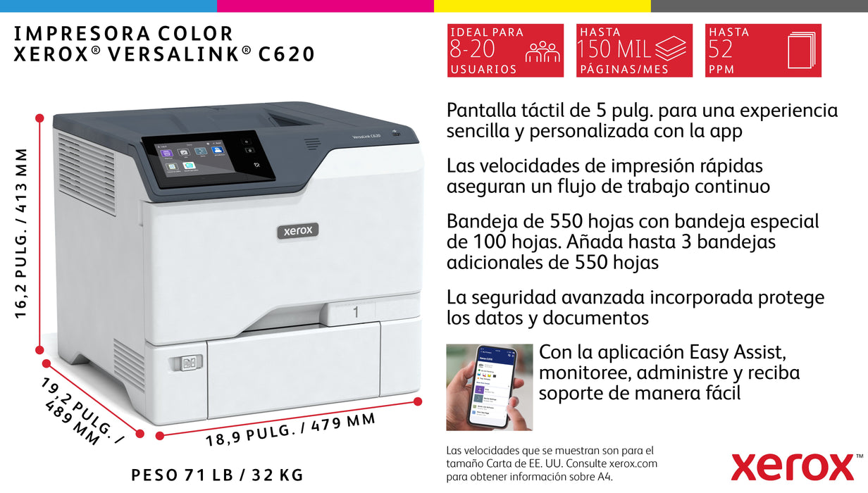 EAN 0095205040784 - Xerox VersaLink C620V_DN impresora láser Color 1200 x 1200 DPI imagen 9