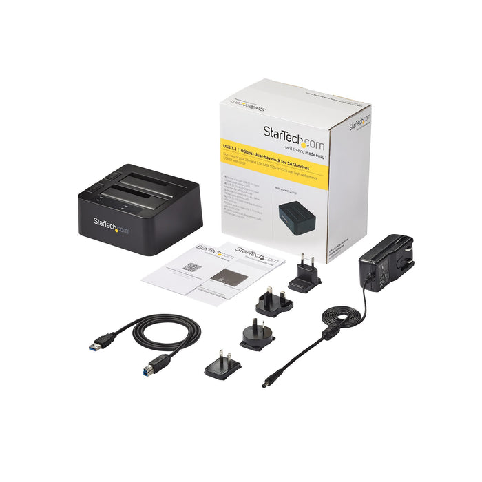 EAN 0065030861663 - StarTech.com SDOCK2U313 base de conexión para disco duro USB 3.2 Gen 2 (3.1 Gen 2) Type micro-B Negro imagen 6