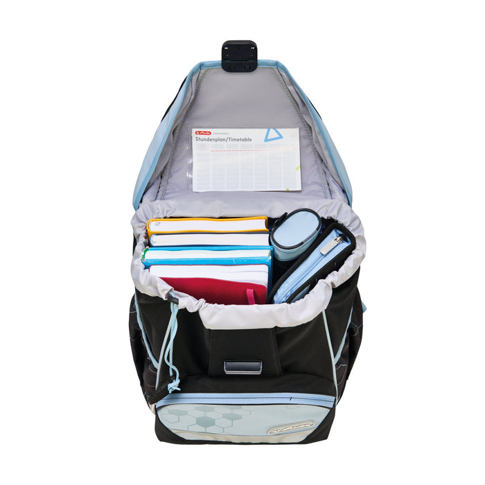 EAN 4008110396460 - Herlitz UltraLight XL Plus Cyber Soccer juego de mochila escolar Niño Poliéster Azul, Azul oscuro imagen 3