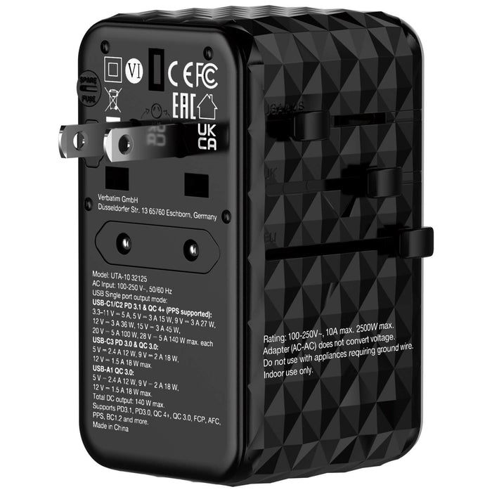 EAN 0023942321255 - Verbatim 32125 cargador de dispositivo móvil Universal Negro Corriente alterna Carga rápida Interior imagen 8