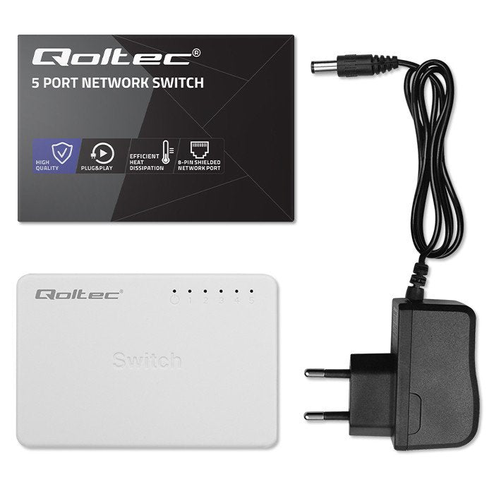 EAN 5901878522470 - Qoltec 52247 switch No administrado Blanco imagen 4
