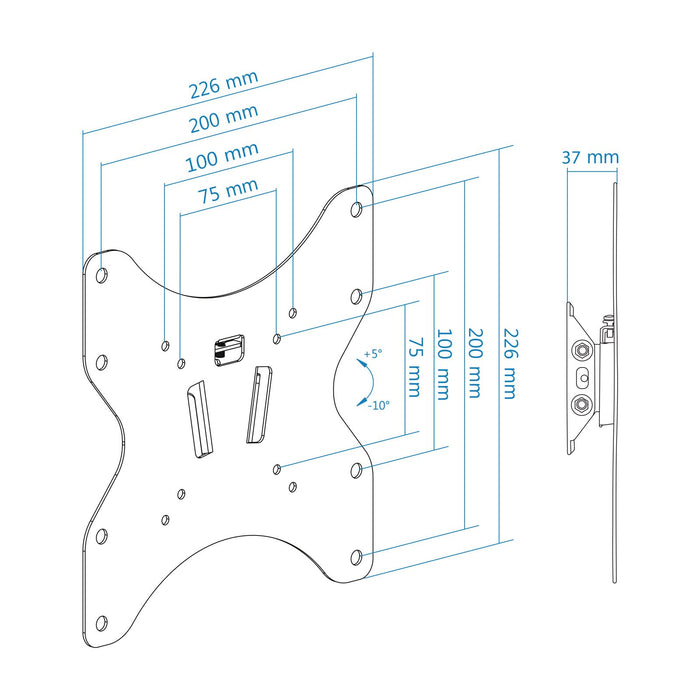 EAN 8433281009806 - TooQ LP1342T-B soporte para TV 106,7 cm (42") Negro imagen 7