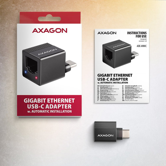 EAN 8595247907820 - Axagon ADE-MINIC USB-C 3.2 Gen 1 Gigabit Ethernet MINI adapter - schwarz - Adapter - Digital/Daten 1000 M imagen 7