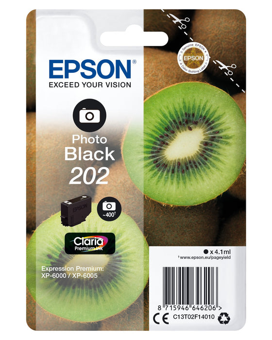 EAN 8715946646206 - Epson Kiwi 202 cartucho de tinta 1 pieza(s) Original Rendimiento estándar Foto negro imagen 1