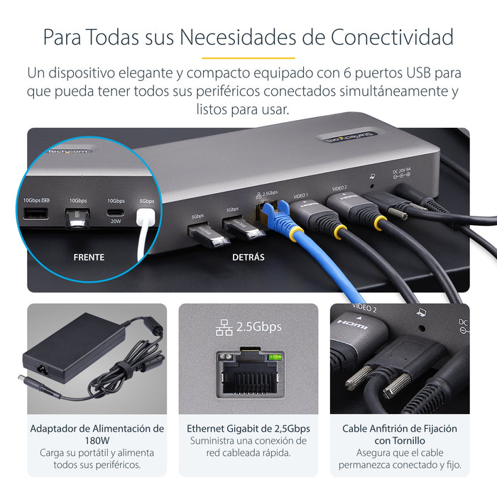 EAN 0065030902878 - StarTech.com 155UE-USB4-DOCK base para portátil y replicador de puertos Alámbrico Plata imagen 14