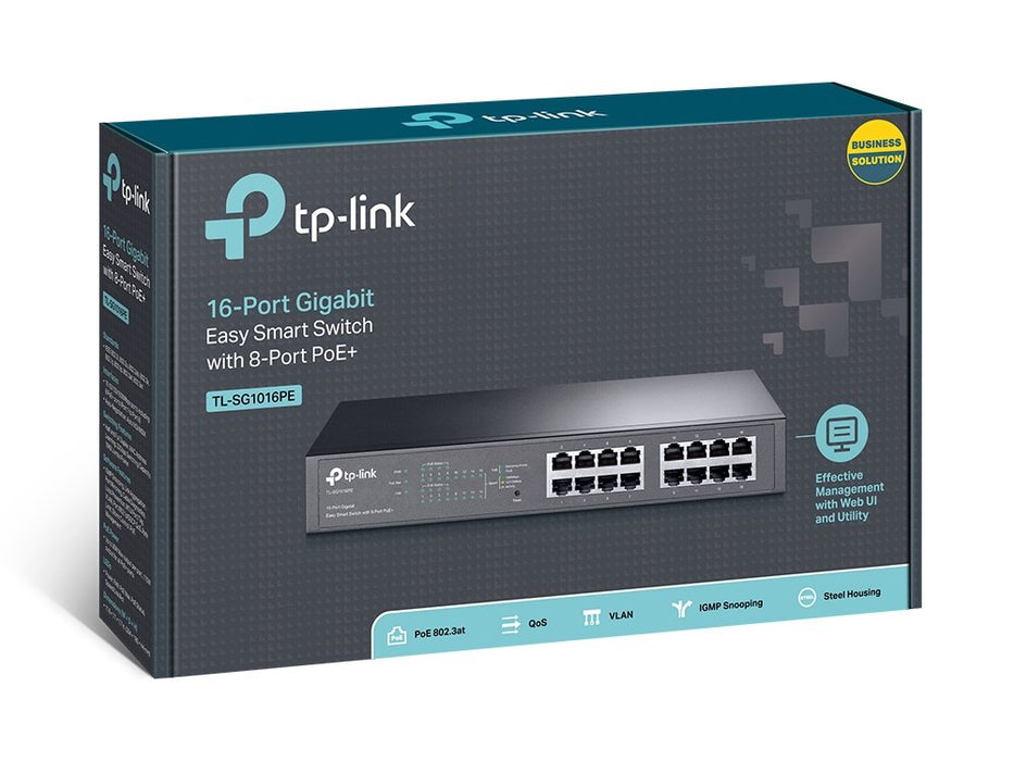EAN 6935364098865 - TP-Link TL-SG1016PE Gestionado L2 Gigabit Ethernet (10/100/1000) Energía sobre Ethernet (PoE) 1U Negro imagen 4