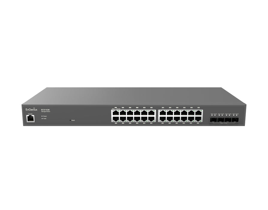 EAN 4713361935329 - EnGenius ECS1528 switch Gestionado L2+ Gigabit Ethernet (10/100/1000) Negro imagen 1
